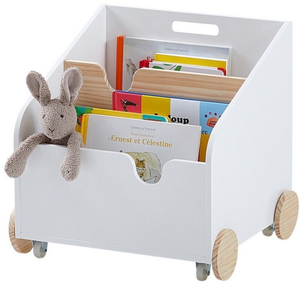 vertbaudet Bücherregal Kinder Bücherregal mit Rollen SCHOOL Bild 3