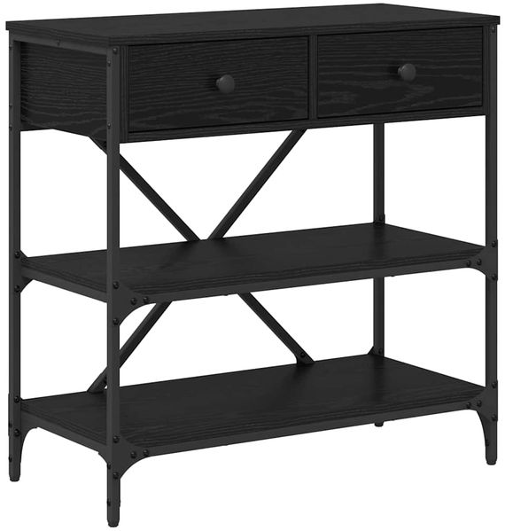 Konsolentisch, Beistelltisch, Konsole Schwarz Eichen-Optik 100 x 34,5 x 75 cm Holz