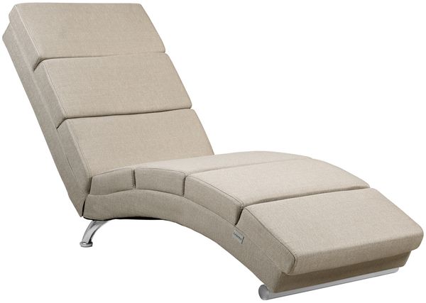 Casaria 'London' Relaxliege XXL mit hoher Rückenlehne und ergonomisch, Stoff Beige, 186 x 55 x 89 cm