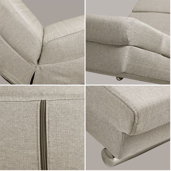 Casaria 'London' Relaxliege XXL mit hoher Rückenlehne und ergonomisch, Stoff Beige, 186 x 55 x 89 cm Bild 3