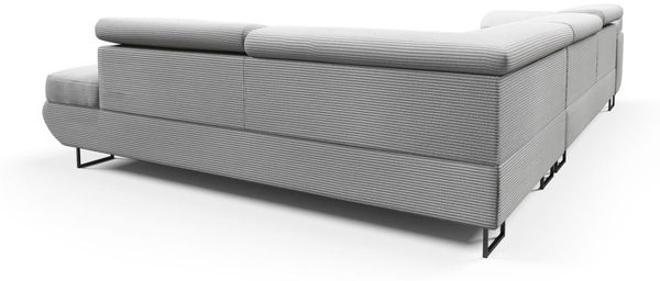 Ecksofa mit Schlaffunktion DECLAN Stoff Poso Altweiß Ottomane Rechts Bild 4
