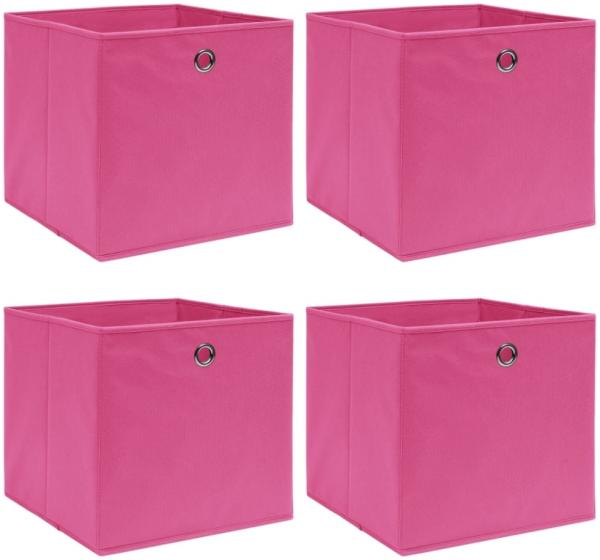 vidaXL Aufbewahrungsboxen 4 Stk. Rosa 32x32x32 cm Stoff 288345