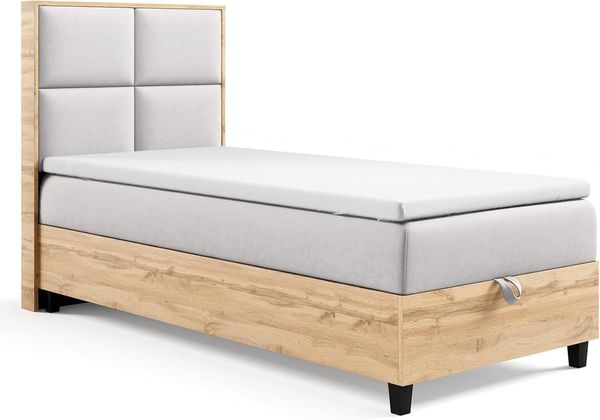 Best for Home Boxspringbett Trinity K-2 Plate Boxspringbett Single mit Bettkasten & 7 cm Topper (70x200 80x200 90x200 100x200 cm), Verschiedene Liefermöglichkeiten, TOP Preis-Leistungs-Verhältnis