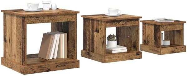 vidaXL Couchtisch 3 pcs Altholz Holzwerkstoff 881450 Bild 3