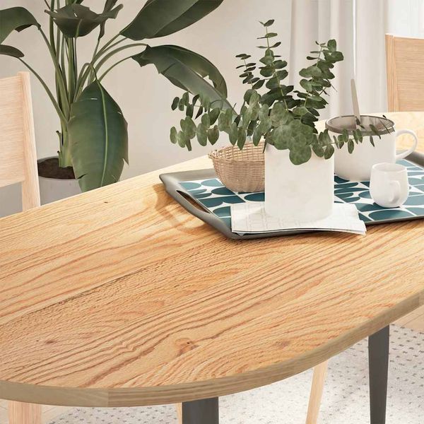 vidaXL Tischplatte 140x60x2 cm Massivholz Eiche Oval 4009064