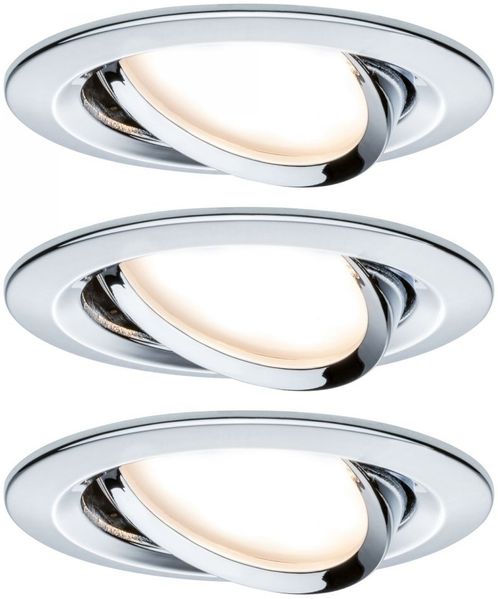 Paulmann No. 93452 Einbauleuchte LED Coin Nova 3er-Set rund 6W Chrom schwenkbar