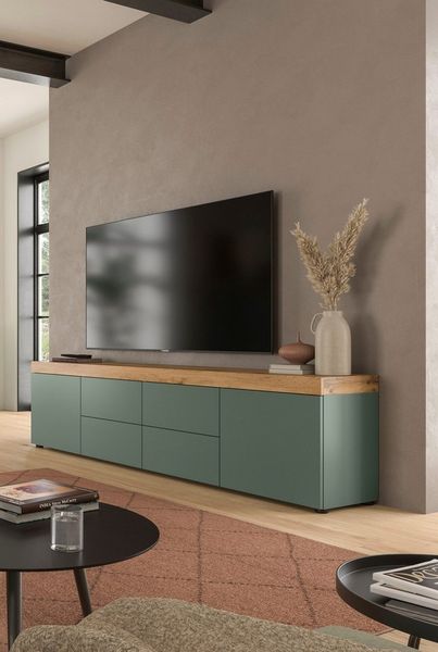 OTTO home Lowboard MAMBO, TOPSELLER!, Breite 200cm, 2 Türen, 4 Schubkästen, push-2-open (1 St, 2 farbige Ausführung, in verschiedenen Farben erhältlich), Lowboard, TV Unterschrank, Tv-Schrank, Wohnzimmer