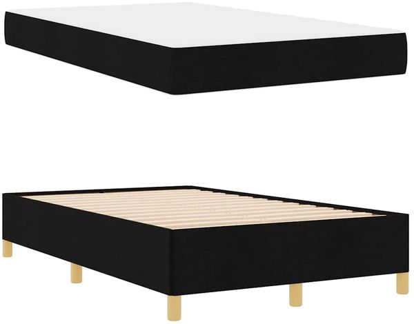 vidaXL Bettrahmen mit Matratze Schwarz 120 x 200 cm Stoff 3398929 Bild 6