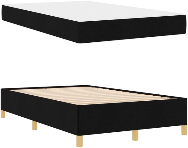 vidaXL Bettrahmen mit Matratze Schwarz 120 x 200 cm Stoff 3398929 Bild 5