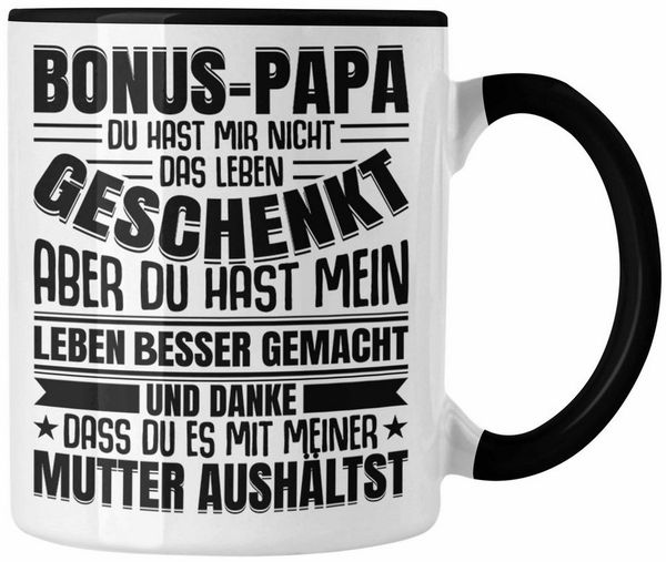 Trendation Tasse Trendation - Stiefvater Geschenk Tasse Vatertag Lustiger Spruch Bonus