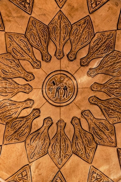 Marrakesch Orient & Mediterran Interior Pouf Orientalisches Sitzkissen Pouf aus Leder Balsam - 40cm (1-St), Handarbeit Bild 3