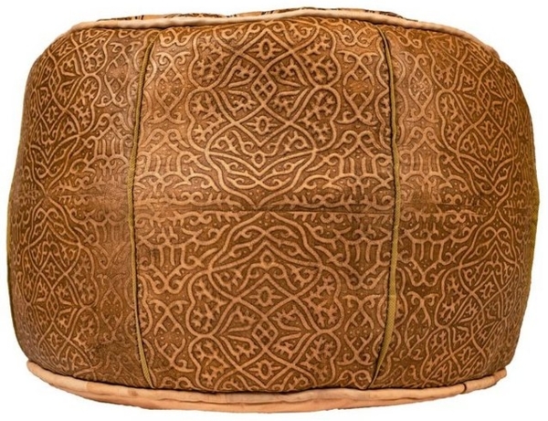 Marrakesch Orient & Mediterran Interior Pouf Orientalisches Sitzkissen Pouf aus Leder Balsam - 40cm (1-St), Handarbeit Bild 2