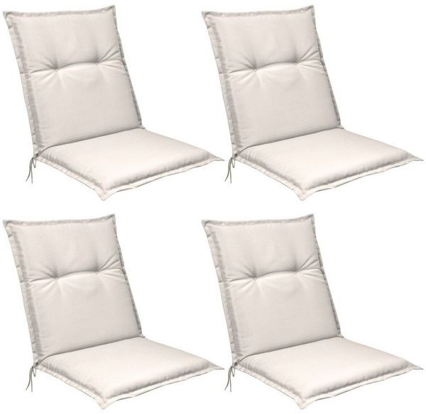 Beautissu 4er Set Niedriglehner Auflage Base NL 100 x 50 x 6 cm Natur