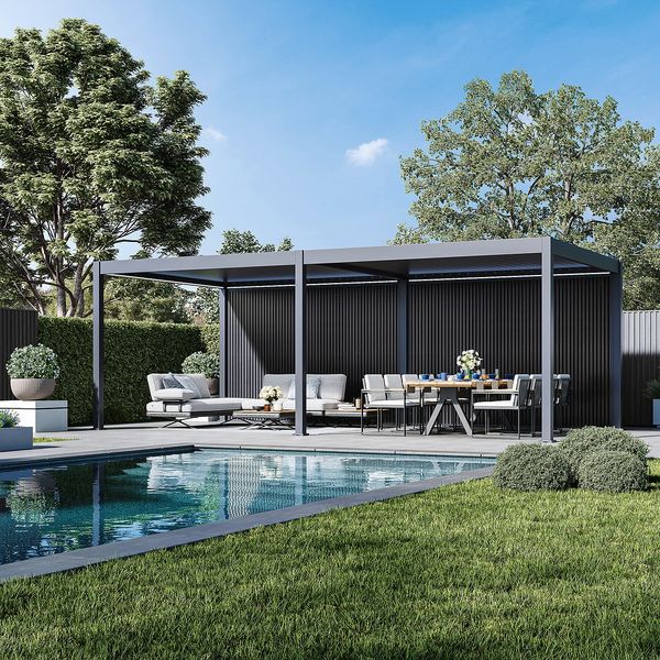 Weide WPC Sichtschutzwand anthrazit für Pergola