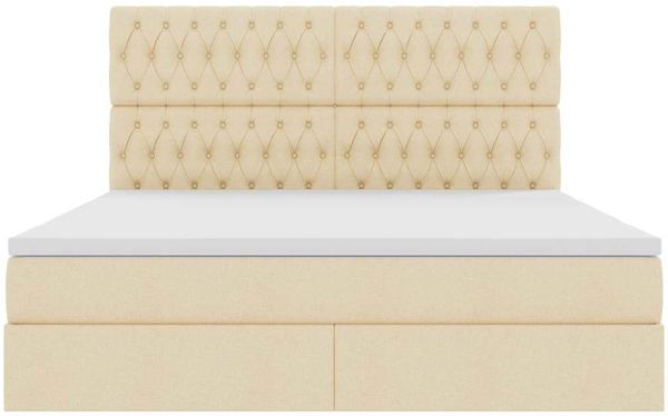 vidaXL Bett mit Stauraum und LED mit LED Creme 160 x 200 cm Polyester 3372493 Bild 8