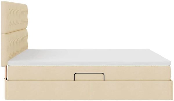 vidaXL Bett mit Stauraum und LED mit LED Creme 160 x 200 cm Polyester 3372493 Bild 11