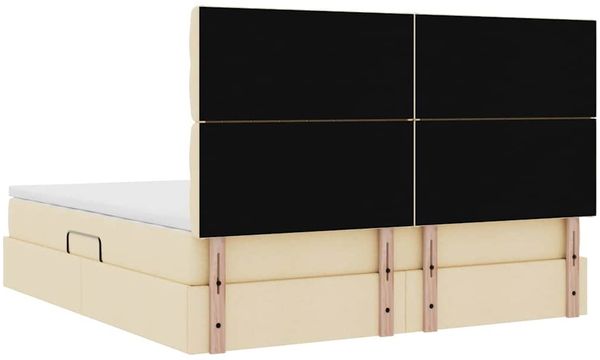 vidaXL Bett mit Stauraum und LED mit LED Creme 160 x 200 cm Polyester 3372493 Bild 12
