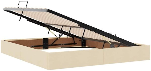 vidaXL Bett mit Stauraum und LED mit LED Creme 160 x 200 cm Polyester 3372493 Bild 7