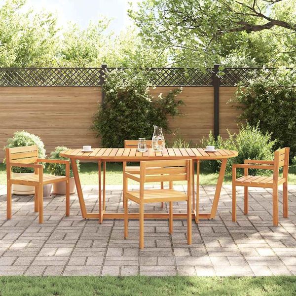 vidaXL Garten-Esstisch Oval 200x90x75 cm Massivholz Akazie 4108137