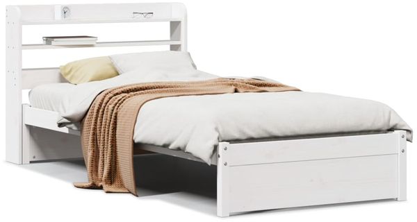 Einzelbettgestell Design für Erwachsene mit Kopfteil ohne Matratze Weiß 75x190 cm d3151e