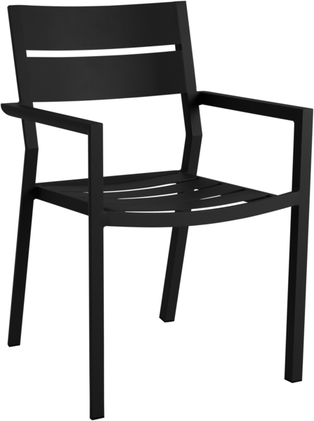 Gartenstuhl Delia mit Armlehne, Schwarz