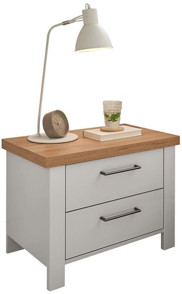 Nachtkommode LIV'IN Asmara, Holzwerkstoff, Weiß, Holzfarben, 62 x 46 x 38 cm