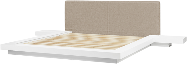 Bett mit LED Bouclé ZEN 180x200 cm Weiß Bild 6