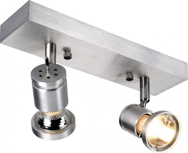 SLV SOUVEREEN II QPAR51, Wand- und Deckenleuchte alu gebürstet, Spot, max. 75W - Wand- und Deckenleuchten
