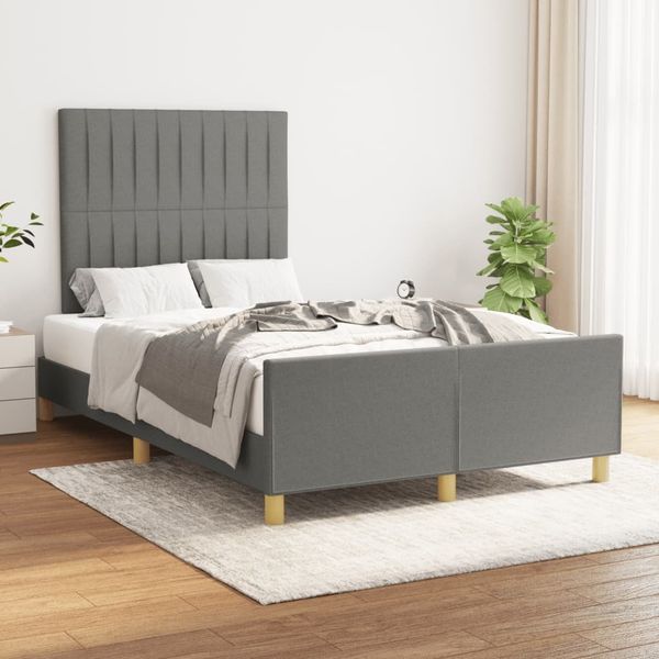 vidaXL Bettgestell ohne Matratze Dunkelgrau 120x190 cm Stoff 3270528