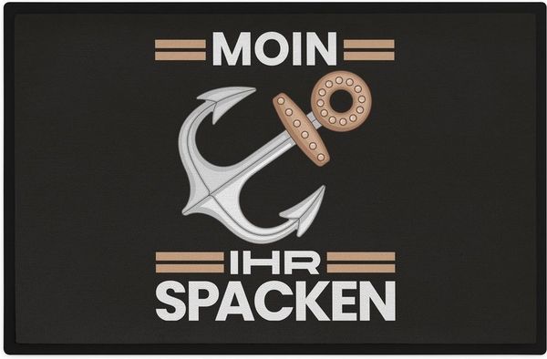 Trendation Fußmatte Moin Ihr Spacken Lustige Fußmatte mit Spruch Geschenk Lustiger Spruch