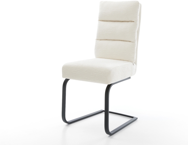 Freischwinger Pela-Flex Bouclé Soft Beige Freischwinger flach Schwarz Taschenfederkern