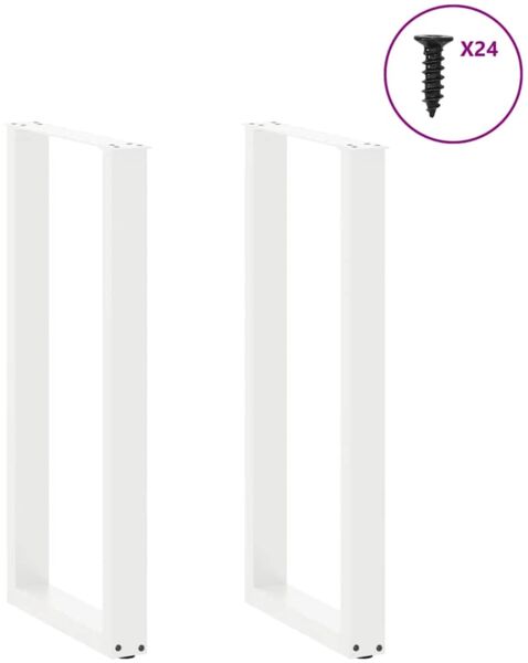 vidaXL Bartischbeine U-Form 2 Stk. Weiß 50x(100-101) cm Stahl 4013233 Bild 3