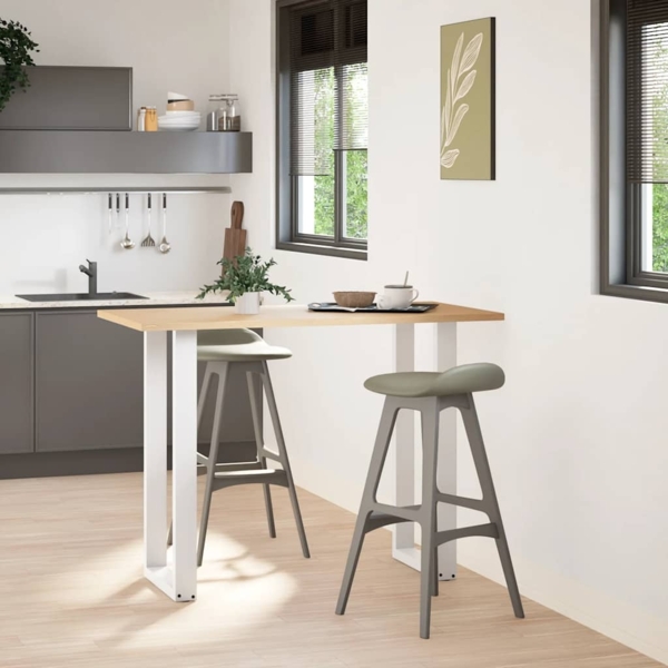 vidaXL Bartischbeine U-Form 2 Stk. Weiß 50x(100-101) cm Stahl 4013233