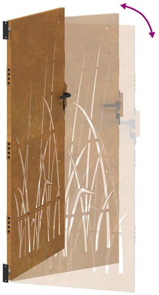 vidaXL Gartentor 100x175 cm Cortenstahl Gras-Design 153230 Bild 10