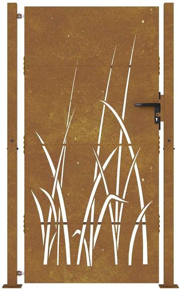 vidaXL Gartentor 100x175 cm Cortenstahl Gras-Design 153230 Bild 4