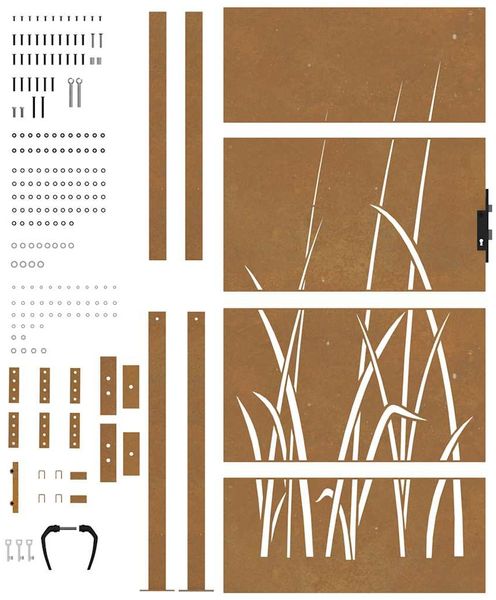 vidaXL Gartentor 100x175 cm Cortenstahl Gras-Design 153230 Bild 9
