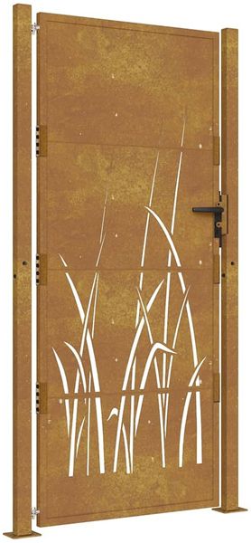 vidaXL Gartentor 100x175 cm Cortenstahl Gras-Design 153230 Bild 2