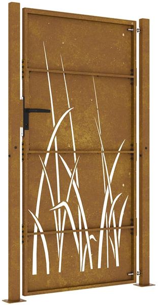 vidaXL Gartentor 100x175 cm Cortenstahl Gras-Design 153230 Bild 6