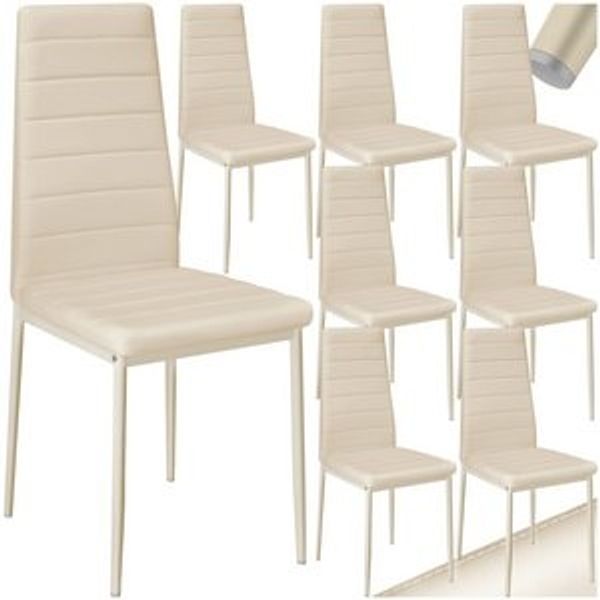 tectake Esszimmerstuhl Set Esszimmerstuhl (8er Set, 8 St), gepolstert mit Kunstlederbezug Bild 6
