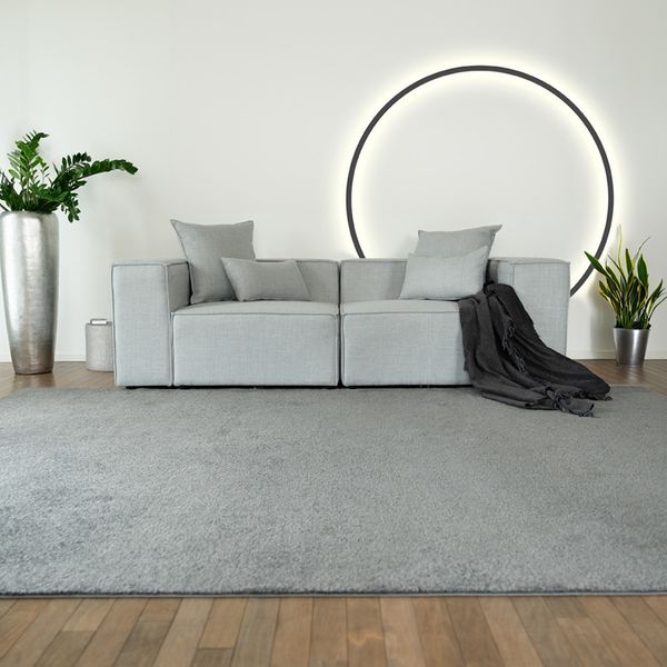 HOME DELUXE Modulares Sofa VERONA S - 240 x 120 cm Hellgrau