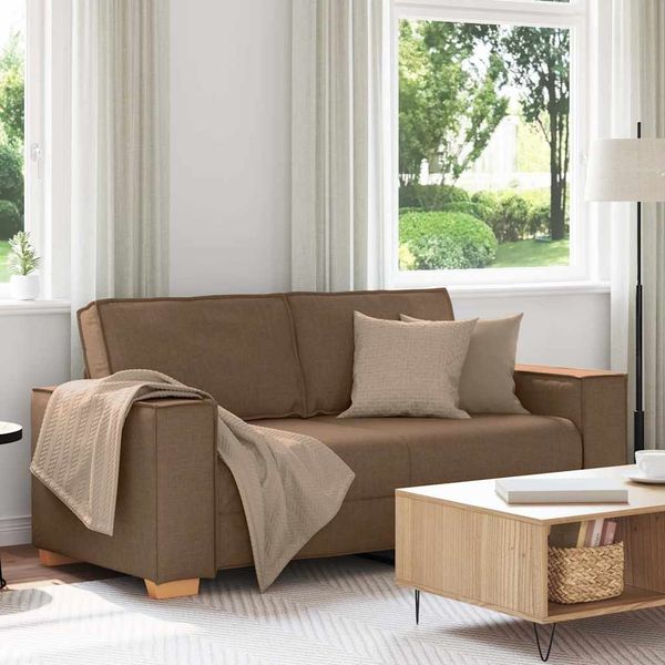 vidaXL 2-Sitzer Sofa Braun 140 cm Stoff 4104984