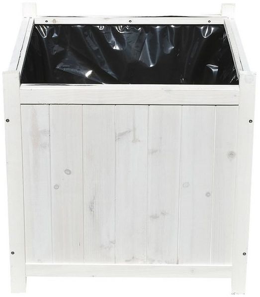 Melko Pflanzkübel Blumenkübel Pflanzkasten Blumentrog Holz 50x50cm Blumenkübel (Stück, Pflanzkübel), Innenbereich mit schwarzer Schutzfolie