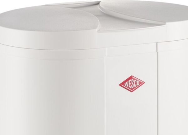 Wesco 'Ökosammler 170' Abfalleimer mit Fußtritt und 2-fach Trennung, 30 (2x15) Liter, Stahlblech, Weiß Bild 4