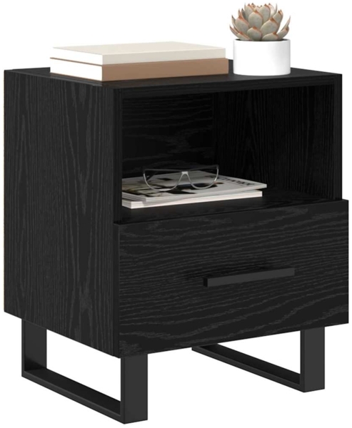 vidaXL Nachttisch Schwarz Eichen-Optik 40 x 35 x 47,5 cm Holzwerkstoff 882090 Bild 2