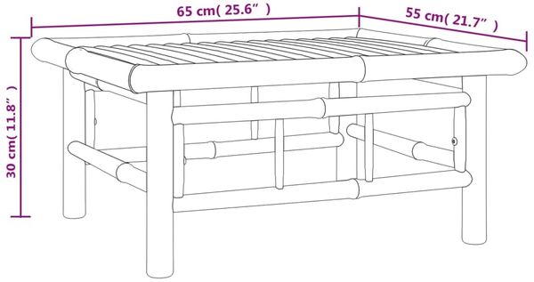 vidaXL Gartentisch 65x55x30 cm Bambus 362304 Bild 7