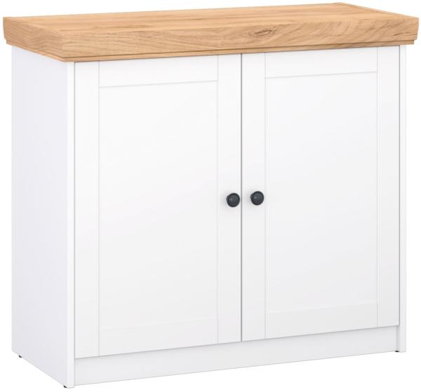 Kommode Sky Sideboard 92x41x82cm weiß Gold Craft Eiche