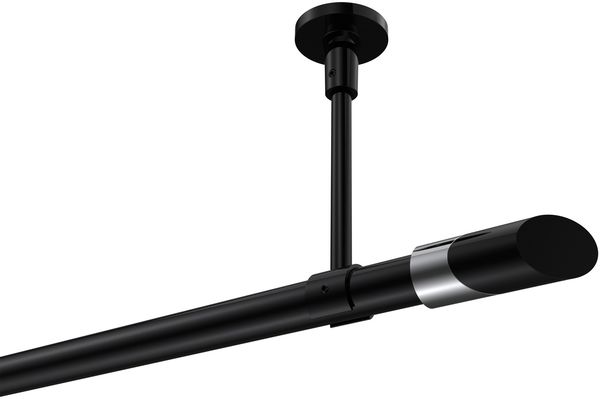 Gardinenstangen-Set Sonette Verano 100 cm, 1-läufig, 20 mm Ø Schwarz