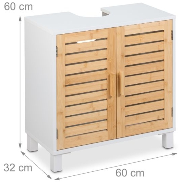 Waschbeckenunterschrank mit Bambus-Türen Bild 4