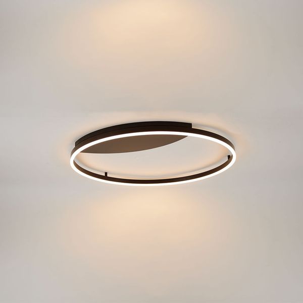 s.luce LED Ring Wandlampe & Deckenleuchte Dimmbar modern rund Schwarz Ø 80cm