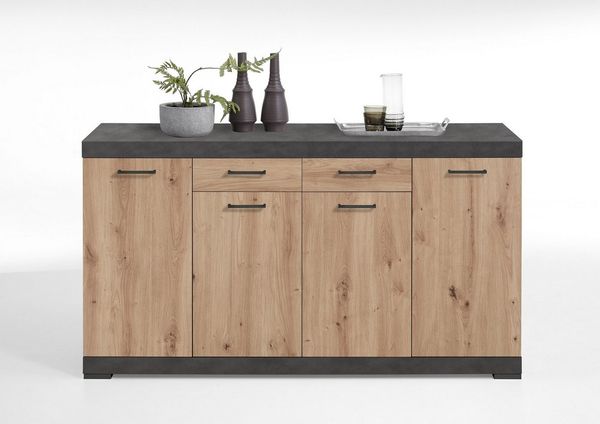 FMD Möbel Kombikommode in Matera-Artisan Eiche - 160x89,9x49,9cm (BxHxT)